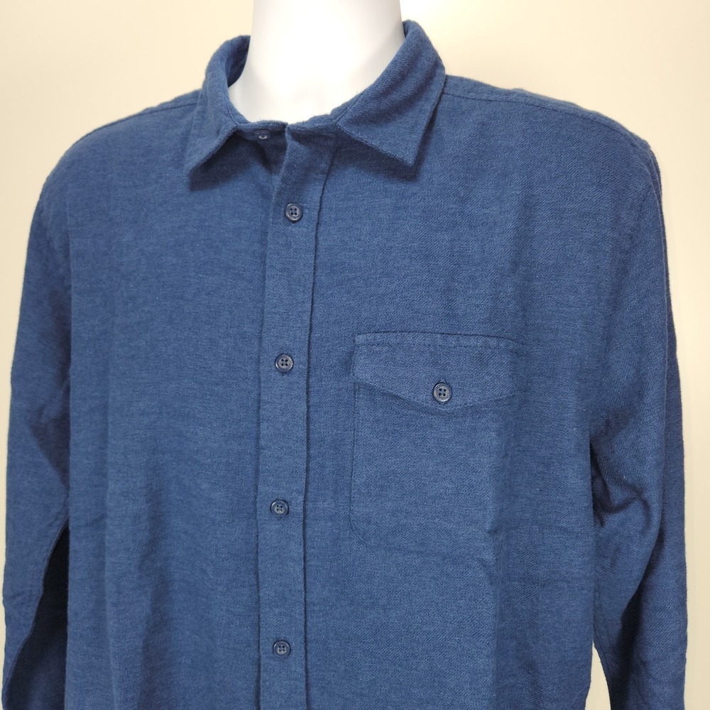 Stormtech Dockyard Mens L Twill Shirt SXW-1 Indigo Blue Long Sleeve Button Up